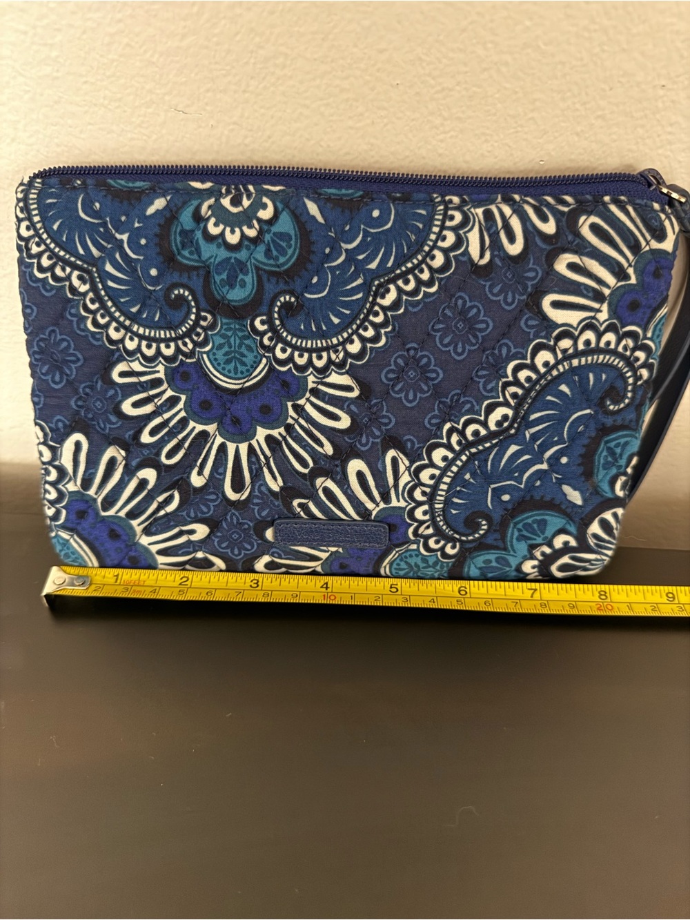 Vera Bradley Navy and White Floral Zip Cosmetic Pouch